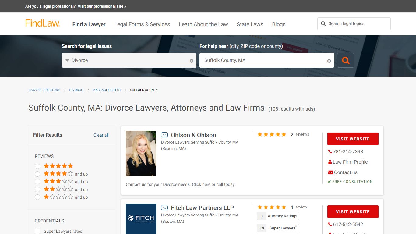 Top Divorce Lawyers in Suffolk County, MA | FindLaw